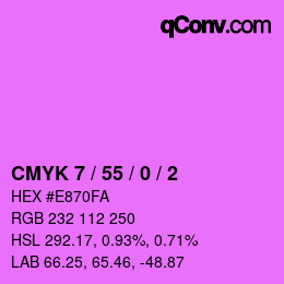 カラーコード: CMYK 7 / 55 / 0 / 2 | qconv.com