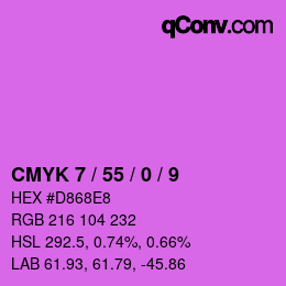 カラーコード: CMYK 7 / 55 / 0 / 9 | qconv.com