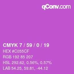 カラーコード: CMYK 7 / 59 / 0 / 19 | qconv.com