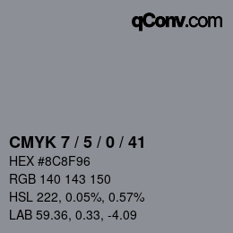 Color code: CMYK 7 / 5 / 0 / 41 | qconv.com