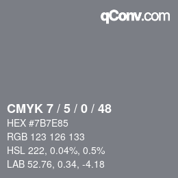 Color code: CMYK 7 / 5 / 0 / 48 | qconv.com