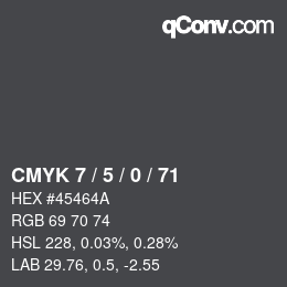 颜色代码: CMYK 7 / 5 / 0 / 71 | qconv.com