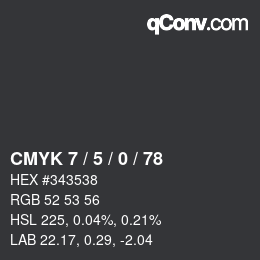 颜色代码: CMYK 7 / 5 / 0 / 78 | qconv.com