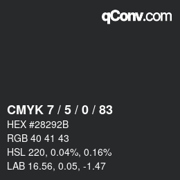 Color code: CMYK 7 / 5 / 0 / 83 | qconv.com
