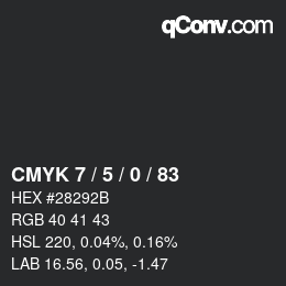 Color code: CMYK 7 / 5 / 0 / 83 | qconv.com