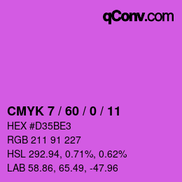 カラーコード: CMYK 7 / 60 / 0 / 11 | qconv.com