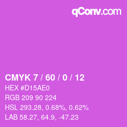 カラーコード: CMYK 7 / 60 / 0 / 12 | qconv.com