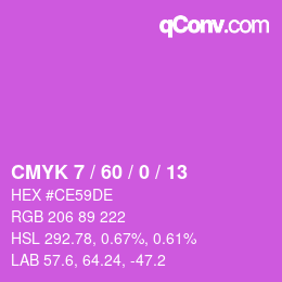 カラーコード: CMYK 7 / 60 / 0 / 13 | qconv.com