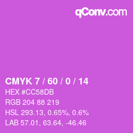 カラーコード: CMYK 7 / 60 / 0 / 14 | qconv.com