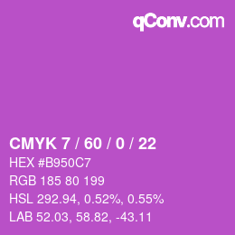カラーコード: CMYK 7 / 60 / 0 / 22 | qconv.com