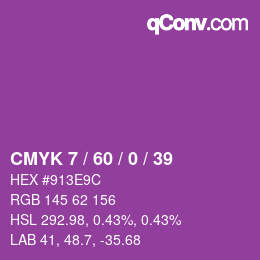 カラーコード: CMYK 7 / 60 / 0 / 39 | qconv.com