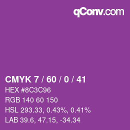 颜色代码: CMYK 7 / 60 / 0 / 41 | qconv.com