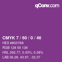 カラーコード: CMYK 7 / 60 / 0 / 46 | qconv.com