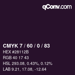 カラーコード: CMYK 7 / 60 / 0 / 83 | qconv.com