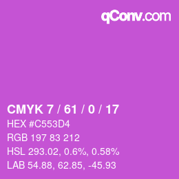カラーコード: CMYK 7 / 61 / 0 / 17 | qconv.com