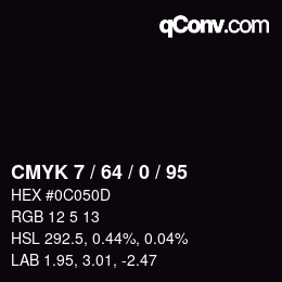 Color code: CMYK 7 / 64 / 0 / 95 | qconv.com
