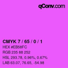 カラーコード: CMYK 7 / 65 / 0 / 1 | qconv.com