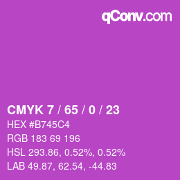 カラーコード: CMYK 7 / 65 / 0 / 23 | qconv.com