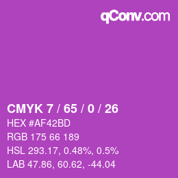カラーコード: CMYK 7 / 65 / 0 / 26 | qconv.com