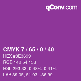 カラーコード: CMYK 7 / 65 / 0 / 40 | qconv.com