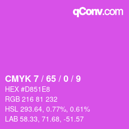 カラーコード: CMYK 7 / 65 / 0 / 9 | qconv.com
