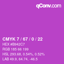 颜色代码: CMYK 7 / 67 / 0 / 22 | qconv.com