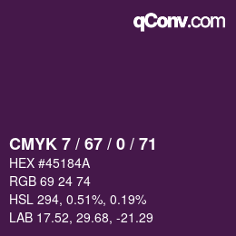 Color code: CMYK 7 / 67 / 0 / 71 | qconv.com