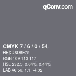 Color code: CMYK 7 / 6 / 0 / 54 | qconv.com