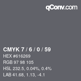 Color code: CMYK 7 / 6 / 0 / 59 | qconv.com