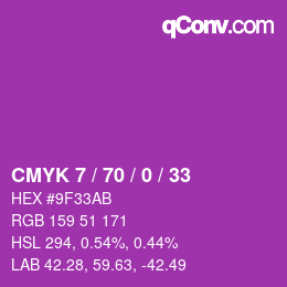 Color code: CMYK 7 / 70 / 0 / 33 | qconv.com