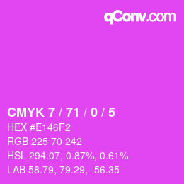 Color code: CMYK 7 / 71 / 0 / 5 | qconv.com