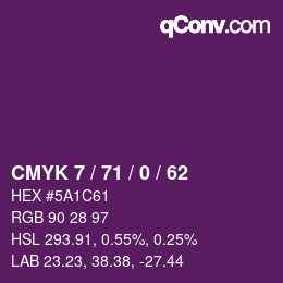 カラーコード: CMYK 7 / 71 / 0 / 62 | qconv.com