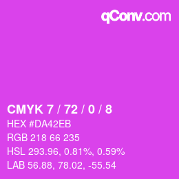 カラーコード: CMYK 7 / 72 / 0 / 8 | qconv.com