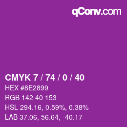 Color code: CMYK 7 / 74 / 0 / 40 | qconv.com