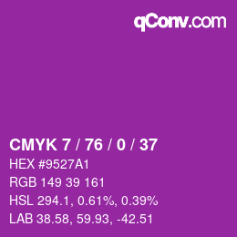 カラーコード: CMYK 7 / 76 / 0 / 37 | qconv.com
