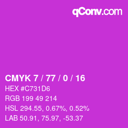 Color code: CMYK 7 / 77 / 0 / 16 | qconv.com