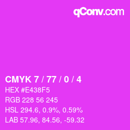 カラーコード: CMYK 7 / 77 / 0 / 4 | qconv.com