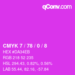 颜色代码: CMYK 7 / 78 / 0 / 8 | qconv.com