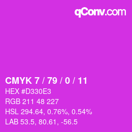 Color code: CMYK 7 / 79 / 0 / 11 | qconv.com