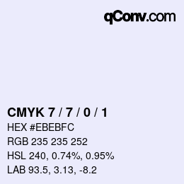 颜色代码: CMYK 7 / 7 / 0 / 1 | qconv.com