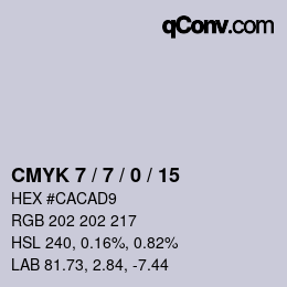 カラーコード: CMYK 7 / 7 / 0 / 15 | qconv.com