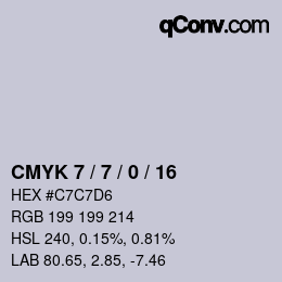 Color code: CMYK 7 / 7 / 0 / 16 | qconv.com