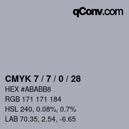 Color code: CMYK 7 / 7 / 0 / 28 | qconv.com