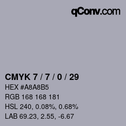 Color code: CMYK 7 / 7 / 0 / 29 | qconv.com