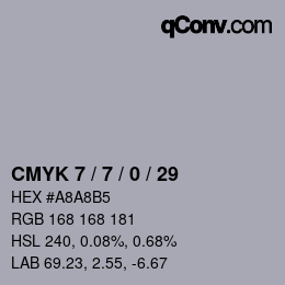 Color code: CMYK 7 / 7 / 0 / 29 | qconv.com