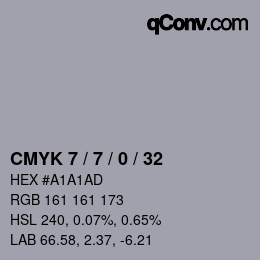 Color code: CMYK 7 / 7 / 0 / 32 | qconv.com