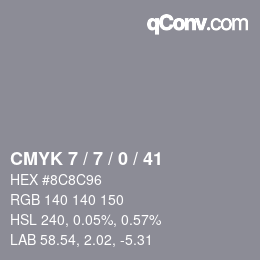 Color code: CMYK 7 / 7 / 0 / 41 | qconv.com