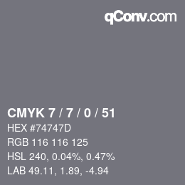 Color code: CMYK 7 / 7 / 0 / 51 | qconv.com