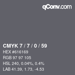 Color code: CMYK 7 / 7 / 0 / 59 | qconv.com