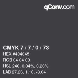 Color code: CMYK 7 / 7 / 0 / 73 | qconv.com